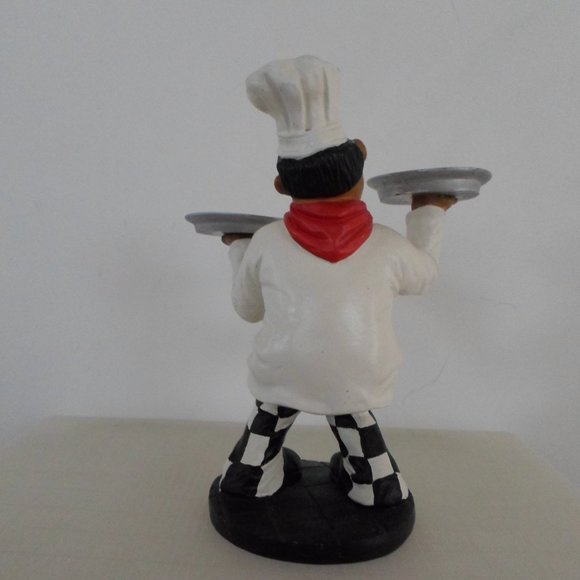 Chef with Silver Platters Sculpture - Picture 5 of 11